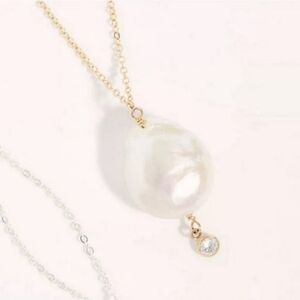 Free People Kozakh Baroque Pearl Necklace